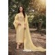 Cream Heavy Muslin Designer Straight Suit