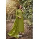 Forest Green Heavy Muslin Designer Straight Suit