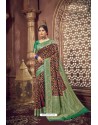 Pretty Multi Colour Designer Jacquard Work Dola Silk Saree