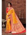 Yellow Latest Designer Dola Silk Saree