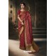 Maroon Traditional Wear Designer Banarasi Silk Saree