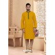 Yellow Poly Silk Latest Kurta Pajama