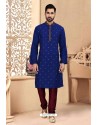 Royal Blue Poly Silk Latest Kurta Pajama