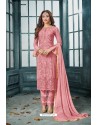 Baby Pink Latest Heavy Faux Georgette Designer Straight Suit