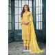 Yellow Latest Heavy Faux Georgette Designer Straight Suit