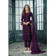 Purple Latest Heavy Faux Georgette Designer Straight Suit