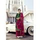 Dark Green And Pink Faux Georgette Party Wear Palazzo Suit