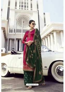 Rani And Green Faux Georgette Party Wear Palazzo Suit