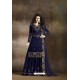 Royal Blue Heavy Rangoli Silk Party Wear Palazzo Suit