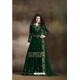 Dark Green Heavy Rangoli Silk Party Wear Palazzo Suit