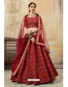 Adorable Maroon Art Silk Designer Lehenga Choli