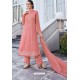 Peach Real Georgette Latest Palazzo Suit