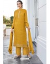 Mustard Real Georgette Latest Palazzo Suit