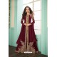 Maroon Heavy Embroidered Real Georgette Designer Suit