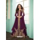 Purple Heavy Embroidered Real Georgette Designer Suit