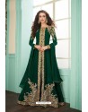 Dark Green Heavy Embroidered Real Georgette Designer Suit