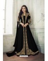 Black Heavy Embroidered Real Georgette Designer Suit