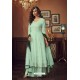 Sea Green Faux Georgette Party Wear Palazzo Suit