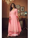 Baby Pink Faux Georgette Party Wear Palazzo Suit