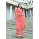 Peach Pure Georgette Stylish Straight Suit