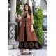 Black And Rust Cotton And Rayon Fancy Readymade Kurti