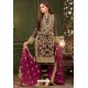 Black Georgette Heavy Designer Suit With Pink Dupatta