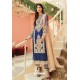 Royal Blue Faux Georgette And Tussle Heavy Designer Suit