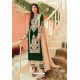 Dark Green Faux Georgette And Tussle Heavy Designer Suit