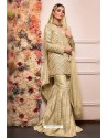 Golden Faux Georgette Pakistani Style Sharara Suit