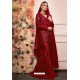 Red Faux Georgette Pakistani Style Sharara Suit