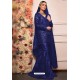 Navy Blue Faux Georgette Pakistani Style Sharara Suit