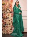 Dark Green Faux Georgette Pakistani Style Sharara Suit