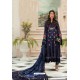 Navy Blue Faux Georgette Pakistani Style Suit