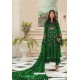 Dark Green Faux Georgette Pakistani Style Suit