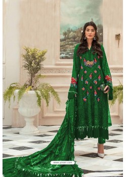 Dark Green Faux Georgette Pakistani Style Suit