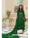 Dark Green Faux Georgette Pakistani Style Suit