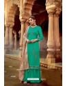 Jade Green Satin Georgette Party Wear Palazzo Suit