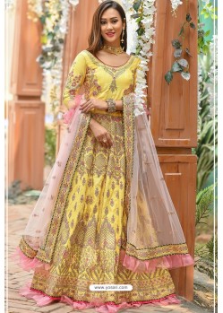 Light Yellow Chennai Silk Designer Lehenga Choli
