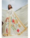 White Pure Soft Silk Designer Traditional Wear Saree