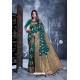 Teal Rich Banarasi Silk Party Wear Saree