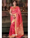 Fuchsia Pure Silk Weaving Party Wear Saree