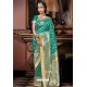 Teal Pure Silk Weaving Party Wear Saree