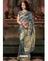 Grey Pure Silk Weaving Party Wear Saree