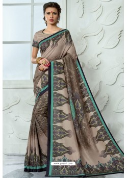 Taupe Silk Latest Party Wear Saree