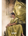 Olive Green Banarasi Silk Latest Designer Saree