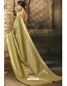 Olive Green Banarasi Silk Latest Designer Saree