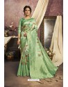 Glorious Green Designer Silk Digital Printed Saree