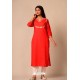 Red South Cotton Casual Wear Readymade Kurti