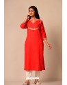 Red South Cotton Casual Wear Readymade Kurti