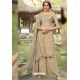 Beige Chinon Latest Party Wear Palazzo Suit